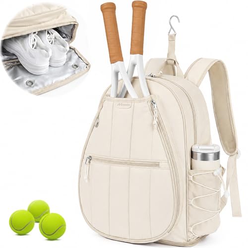 Movker Quilted Tennis Gym Backpack for women Tennis Bag Holds 2 Rackets with Top Panel & Ventilated Shoe Compartment Sports Duffle | Backpacks4Less