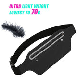 MOVOYEE Fanny Packs for Women,Waterproof Fanny Pack for Men,Adjustable Running Belt Waist Pack Slim Expandable Pocket Belt,iPhone Running Holder Cell Phone Elastic Waist Pouch Bag for Galaxy Black