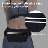 MOVOYEE Fanny Packs for Women,Waterproof Fanny Pack for Men,Adjustable Running Belt Waist Pack Slim Expandable Pocket Belt,iPhone Running Holder Cell Phone Elastic Waist Pouch Bag for Galaxy Black