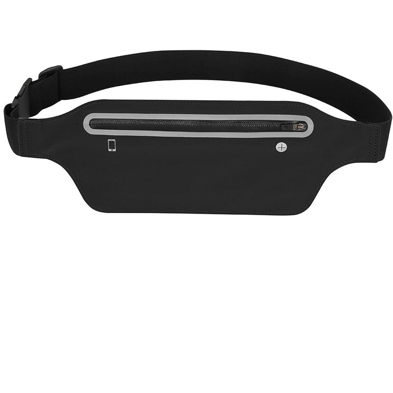 MOVOYEE Fanny Packs for Women,Waterproof Fanny Pack for Men,Adjustable Running Belt Waist Pack Slim Expandable Pocket Belt,iPhone Running Holder Cell Phone Elastic Waist Pouch Bag for Galaxy Black
