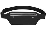 MOVOYEE Fanny Packs for Women,Waterproof Fanny Pack for Men,Adjustable Running Belt Waist Pack Slim Expandable Pocket Belt,iPhone Running Holder Cell Phone Elastic Waist Pouch Bag for Galaxy Black
