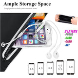 MOVOYEE Fanny Packs for Women,Waterproof Fanny Pack for Men,Adjustable Running Belt Waist Pack Slim Expandable Pocket Belt,iPhone Running Holder Cell Phone Elastic Waist Pouch Bag for Galaxy Black