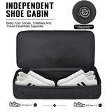 MOZETO Black Duffle Bag for Men, 45L Carry On 22x14x9 Travel Duffle with Shoe Compartment Tactical Inspired Heavy Duty GYM Overnight Bag Wet - Dry Separated Compartment