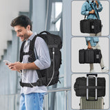 MOZETO Travel Backpack for Men 40L TSA Approved Carry On Backpack with USB Charging Port Durable Water - resistant Convertible Duffle Luggage Bag Large Weekender Bag Daypack Fits 17.3 Inch Laptop