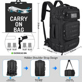 MOZETO Travel Backpack for Men 40L TSA Approved Carry On Backpack with USB Charging Port Durable Water - resistant Convertible Duffle Luggage Bag Large Weekender Bag Daypack Fits 17.3 Inch Laptop