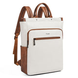 Mroede Leather Laptop Backpack for Women, Travel Backpack Purse Fits 15.6 Inch Laptop, Casual Daypack with Laptop Compartment for Teachers College Work Business Nurse Weekender, Beige Brown