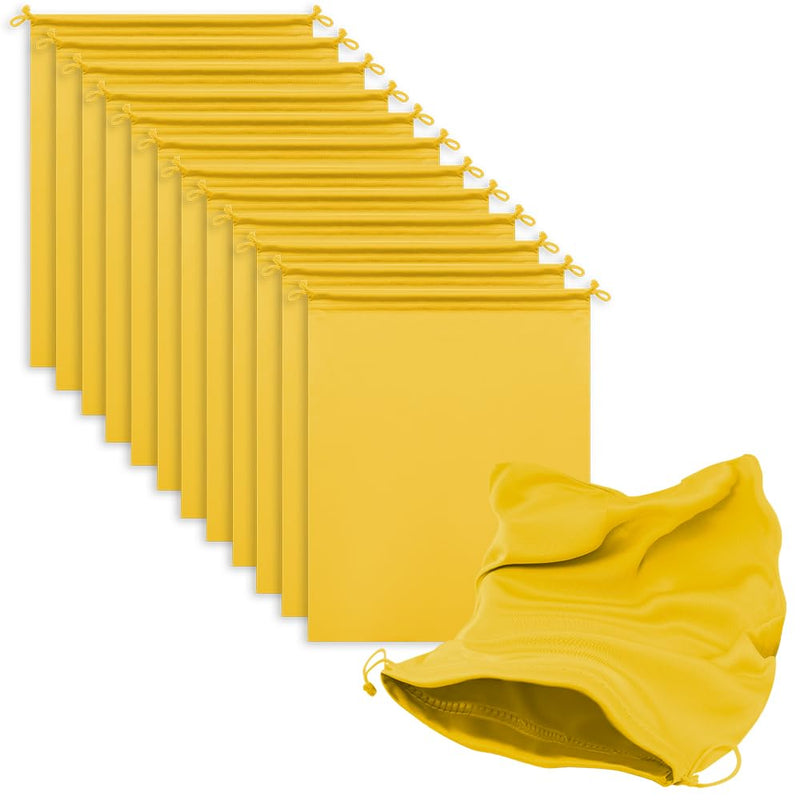 MtuxuYR Microfiber Bags with Drawstring Soft Protective Pouch for Ski Goggles,Sunglasses,Camera Lenses,VR Headsets,Gaming Controllers,Watch Boxes (6 Pack, Yellow, 7 x 11”)