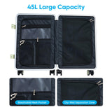 muhub 20" Carry On Suitcase with Built - in Child Seat - Hardshell Travel Tote with Cup Holder, Double Handles & TSA Lock for Family Travel, Green