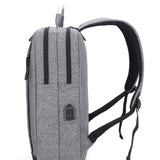 Multi - pocket multifunctional USB charging backpack couple schoolbag large capacity computer bag - black