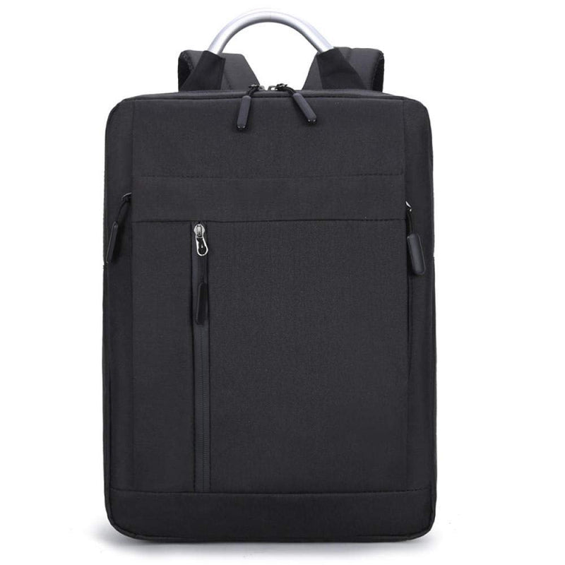 Multi - pocket multifunctional USB charging backpack couple schoolbag large capacity computer bag - black