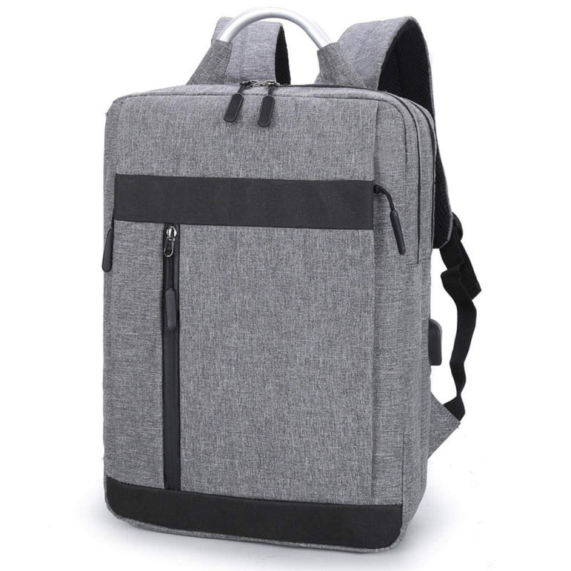 Multi - pocket multifunctional USB charging backpack couple schoolbag large capacity computer bag - black
