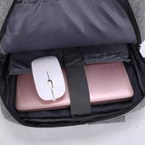 Multi - pocket multifunctional USB charging backpack couple schoolbag large capacity computer bag - black
