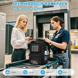 MUSEVOS Mesh Backpack, Heavy Duty See Through Backpack Ultra-Lightweight Net Bookbag Breathable Transparent Bookbag for School Beach Sports Gym Travel, Black