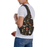 Mushroom Snail Berry Sling Backpack Unisex Crossbody Chest Bag Shoulder Chest Bag For Women Men Hiking Travel
