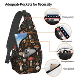Mushroom Snail Berry Sling Backpack Unisex Crossbody Chest Bag Shoulder Chest Bag For Women Men Hiking Travel
