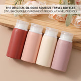 Muslish 21 Pack Travel Bottles for Toiletries, Leak - Proof TSA Compliant Silicone Travel Size Containers for Shampoo and Conditioner, BPA Free with Toiletry Bag (Cream)