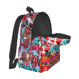 Muxxirt Daily Backpack Graffiti Wall, Hip Hop Art Backpacks Travel Laptop Daypack 17 inch Bags for Men Women