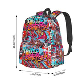 Muxxirt Daily Backpack Graffiti Wall, Hip Hop Art Backpacks Travel Laptop Daypack 17 inch Bags for Men Women