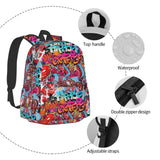 Muxxirt Daily Backpack Graffiti Wall, Hip Hop Art Backpacks Travel Laptop Daypack 17 inch Bags for Men Women