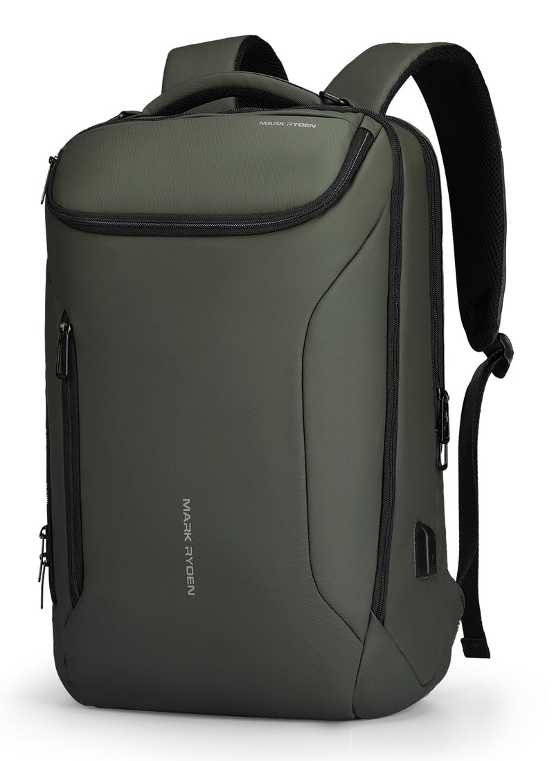 Muzee Backpack for Men Waterproof and Travel Laptop Backpack with USB Charging, Fits 17 Inch Laptop and Tech Gear
