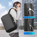 Muzee Business Backpack for Men 15.6 Inch, Slim Laptop Backpack with USB Port, Water Resistant Lightweight Travel Backpack with Hard Shell Design for Office