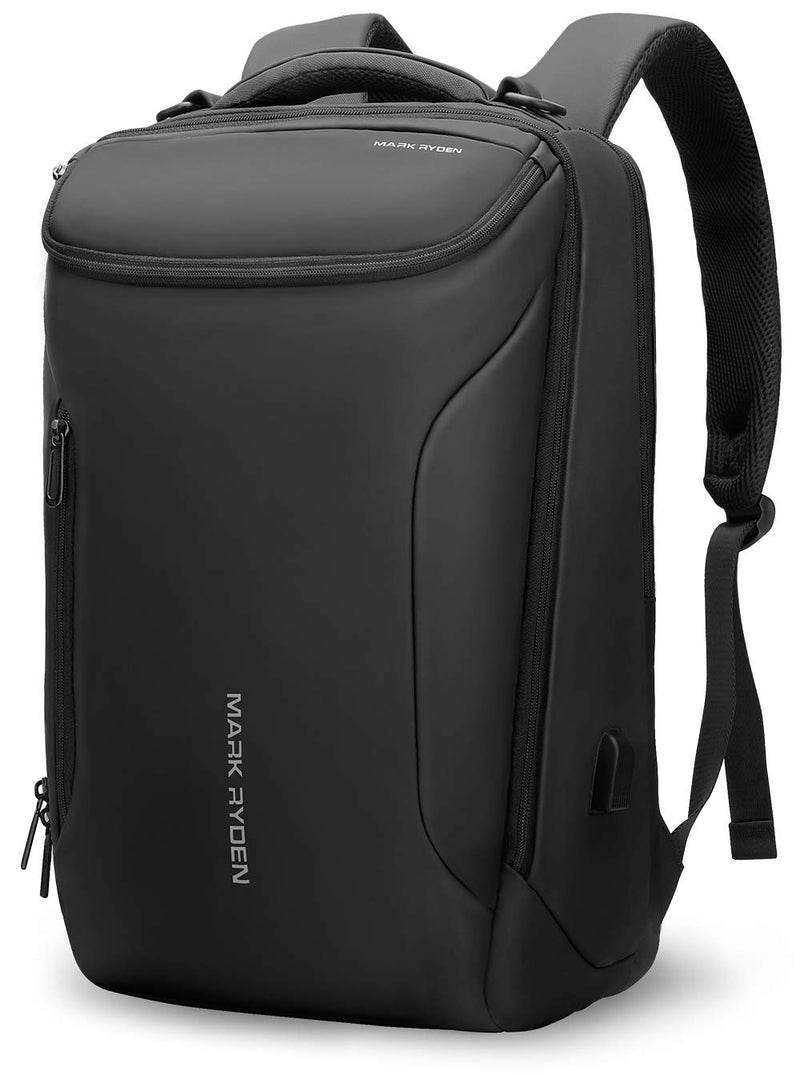 Muzee Business Backpack for Men, 17.3 Inch Water - Resistant & Anti - Scrape Travel Laptop Backpack with USB Charging Port, High Tech Backpack Fits Notebook & Tech Gear