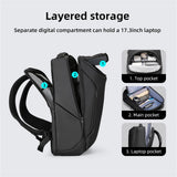 Muzee Business Backpack for Men, 17.3 Inch Water - Resistant & Anti - Scrape Travel Laptop Backpack with USB Charging Port, High Tech Backpack Fits Notebook & Tech Gear