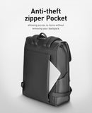 Muzee Slim Laptop Backpack for Men & Women, Leather Commuter Backpack, 15.6" Lightweight Waterproof Anti - Theft Daypack for Office & Casual Outings