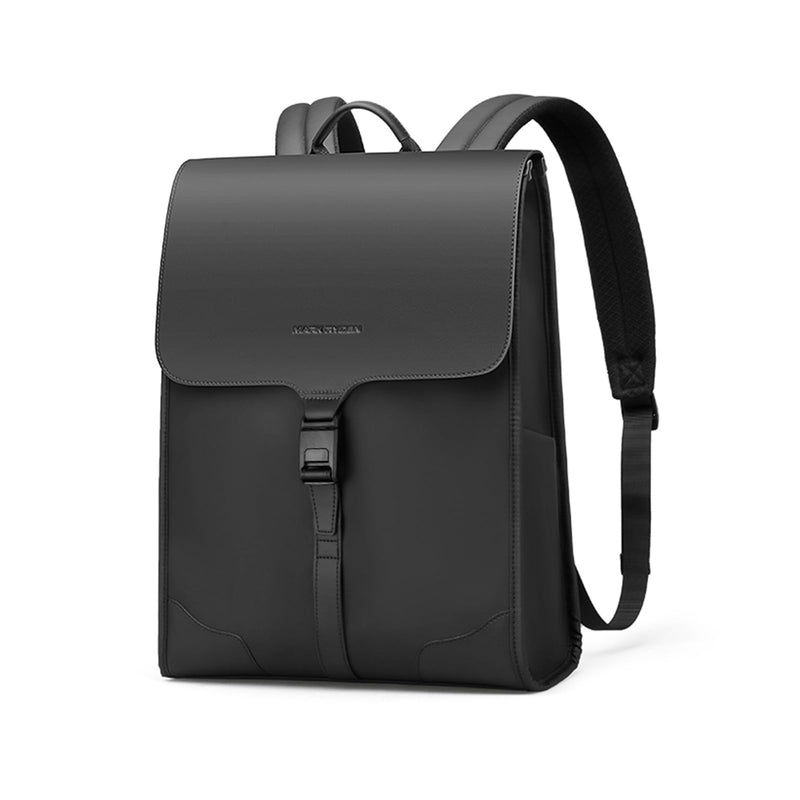Muzee Slim Laptop Backpack for Men & Women, Leather Commuter Backpack, 15.6" Lightweight Waterproof Anti - Theft Daypack for Office & Casual Outings
