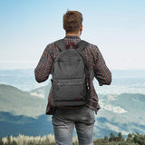 Muzze Canvas Backpack for Women and Men, Lightweight Classic Laptop Backpack with USB Charging Port for School, Travel and Daily Use, Black