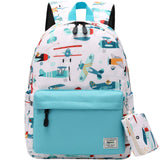 mygreen 14 Inch Kids Backpack for Boys & Girls, Features Padded Back & Adjustable Strap, Perfect Size for School & Travel Backpacks Helicopter Water Blue