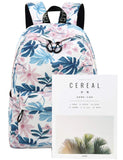 mygreen Backpacks for Kids, Flowers and Leaves Backpack Light Daypack School Bag Shoulder Bags Handbag White - Medium