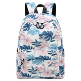 mygreen Backpacks for Kids, Flowers and Leaves Backpack Light Daypack School Bag Shoulder Bags Handbag White - Medium