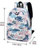 mygreen Backpacks for Kids, Flowers and Leaves Backpack Light Daypack School Bag Shoulder Bags Handbag White - Medium