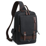 mygreen Canvas Messenger Bag 15 inch Backpack Crossbody Bags Sling Bag Black, XL