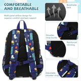 mygreen Toddler Backpack, Car Colorful Preschool Bag with Chest Strap, Kindergarten Schoolbag for Kids, Boys, and Girls (Truck Blue)