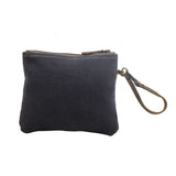 Myra Bag Fresh Look Pouch - 9x7 Western Travel Makeup Bag, Organizer with Canvas and Leather Wrist Strap, Small Travel Toiletry Bag for Women, Compact Cosmetics Case, Cute Skincare Pouch, Boho Gift