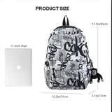 MYSNKU Funny Graffiti Print Backpack, Teens Laptop Schoolbags for Boys and Girls, College Fashion Daypack (Black 2)