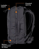 Mystery Ranch Mission Rover 45 Backpack – Duffel Bag with Side Handle, Lockable Zippers & Padded Laptop Sleeve – Black