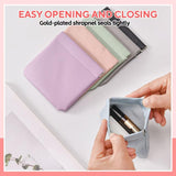 MZLUWM 6PCS Small Makeup Bag for Purse，Waterproof Leather Portable Mini Makeup Bag,Snap Closure Organizer Pouch for Coin Cards Jewelry Lipstick Cosmetic Accessories，Small Travel Kit Storage Pouch