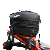 MZS Motorcycle Tail Bag, 38L Expandable Dual Use Helmet Bag Luggage Storage Backpack with Waterproof Rain Cover - Multifunctional Motorbike Rear Seat Bag Accessories