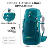 N NEVO RHINO 35L Internal Frame Backpack,Women Men’s Backpacking Backpack with Rain Cover,30+5 Liter Lightweight Hiking Backpacking Packs for Camping,Hiking,Traveling