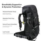 N NEVO RHINO 40L Internal Frame Hiking Backpack for Men Women with Rain Cover, Lightweight Outdoor Backpacking Backpack for Camping, Hiking, Traveling