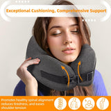 nadachi Neck Pillow Airplane Travel Set - Pure Memory Foam Travel Neck Pillow, Plane Pillow for Long Flights Essentials, Sleeping with 3D Contoured Eye Mask, Earplugs, Portable Bag (Darkgray - M)