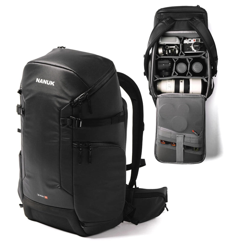 NANUK N - PVD 30L Camera Backpack – Water - Repellent with Rain Cover, Fits 2 Cameras, Drone, Tripod & 16" Laptop Compartment, Carry - On Approved – For Photographers, Travel & Hiking – Black