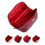 NAORI Travel Makeup Bag for Women | Large Luxury Cosmetic Organizer with Handle & Inner Pockets | Waterproof Faux LeatherToiletry Bag | Makeup Case for Home, Travel & Gifting (Classic Burgundy)