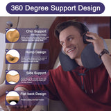 napfun Neck Pillow for Traveling, Upgraded Travel Neck Pillow for Airplane 100% Pure Memory Foam Travel Pillow for Flight Headrest Sleep, Portable Plane Accessories, Full Black