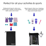 Naroa Waterproof Multifunctional Toiletry Shower Bag for Gym, Travel, Business and Foldable Portable Hanging Bathroom Mesh Caddy with Wet & Dry Storage Suction Hook Tote for Men Women