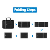 Narwey Carry on Luggage 22x14x9 Airline Approved Foldable Duffle Bag for Travel Packable Duffel Bag for Traveling Airplane for Women and Men 40L (Black (With Shoulder Strap))