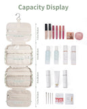 Narwey Hanging Toiletry Bag for Women Travel Checkered Makeup Bag Organizer Toiletries Bag for Travel Size Essentials, Accessories, Brushes, Cosmetics (Green Checkerboard (Medium))